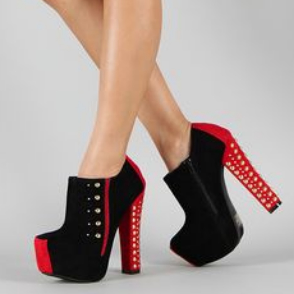 Liliana Women Ankle High Heel Booties Shoes Black